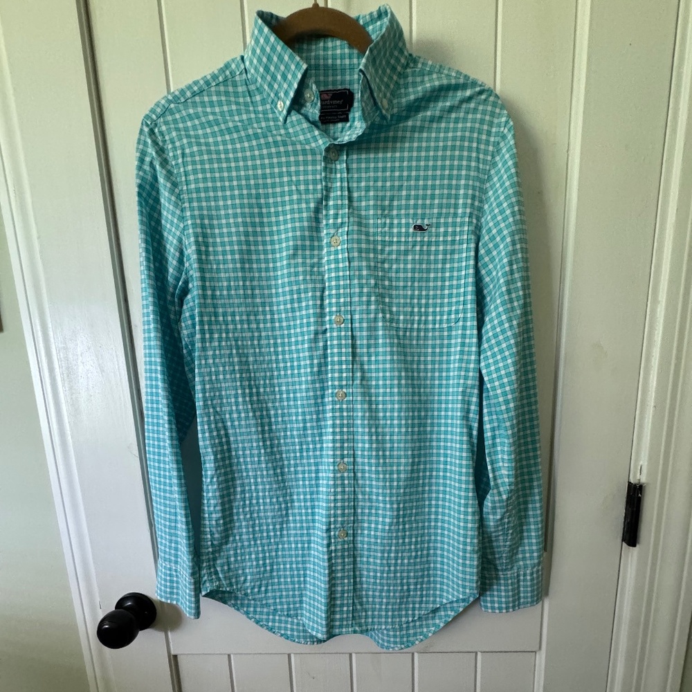 Vineyard Vines Performance Stretch Plaid Classic Fit Tucker Button Down Shirt XS